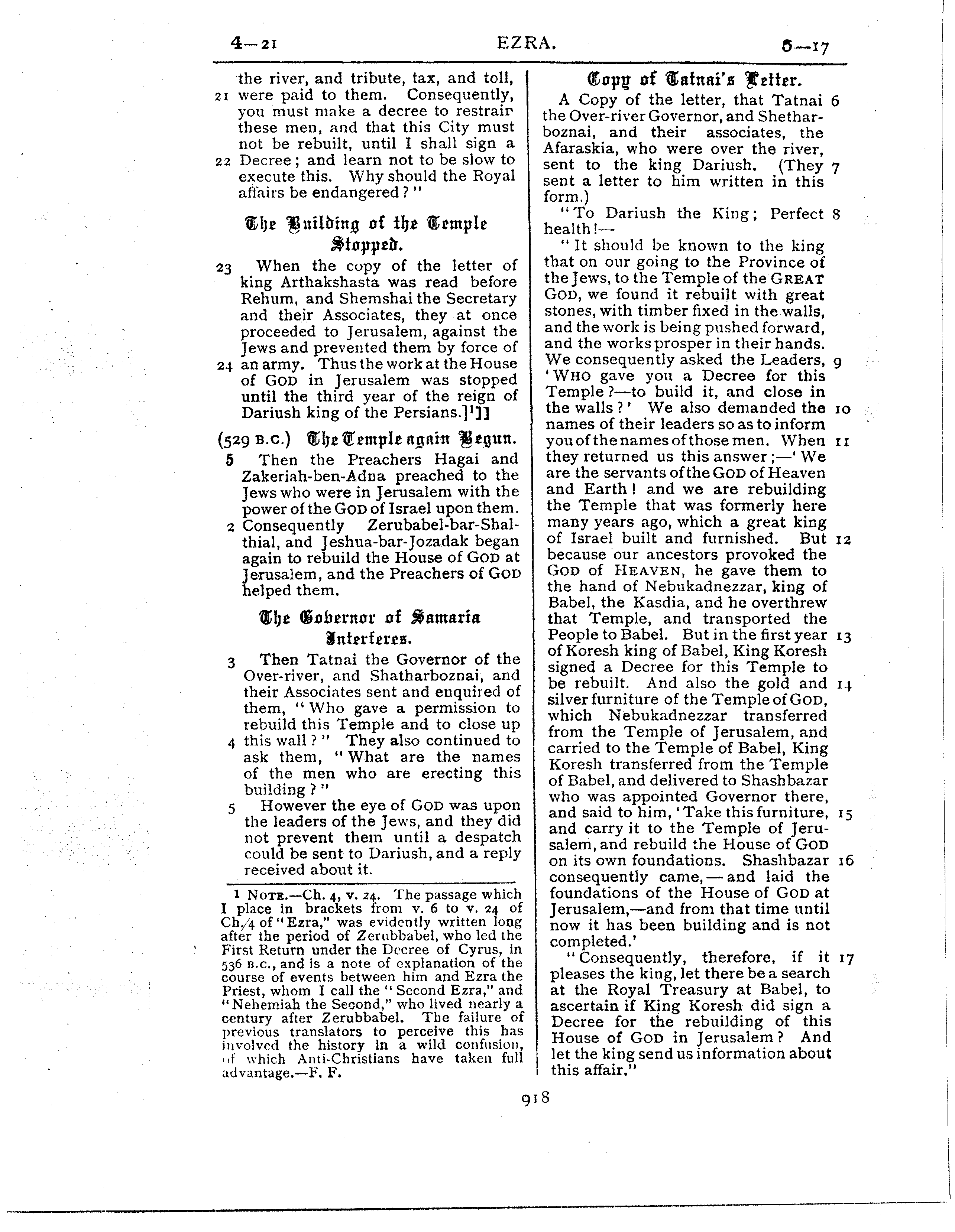 Ferrar Fenton Bible page 0918