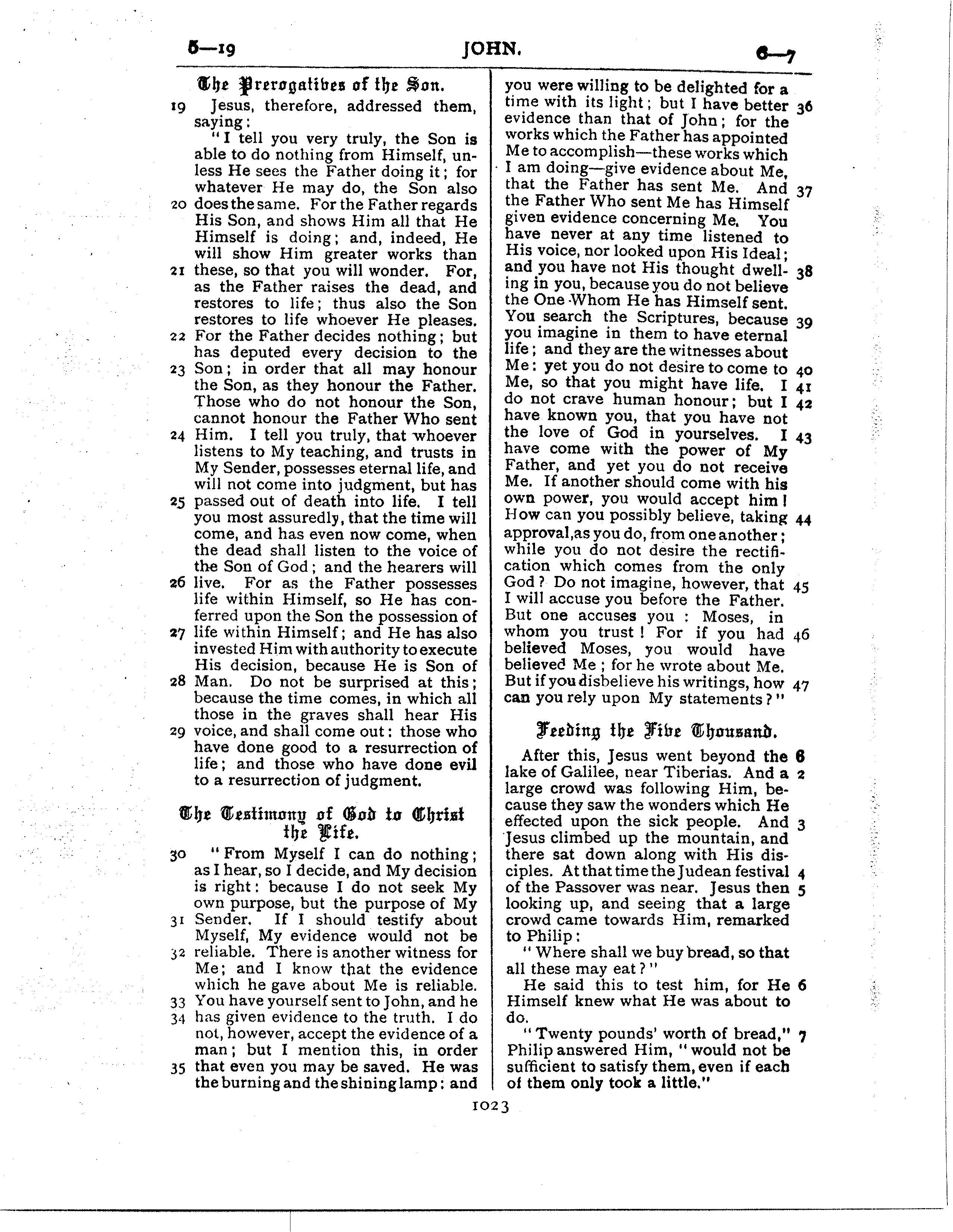 Ferrar Fenton Bible page 1023