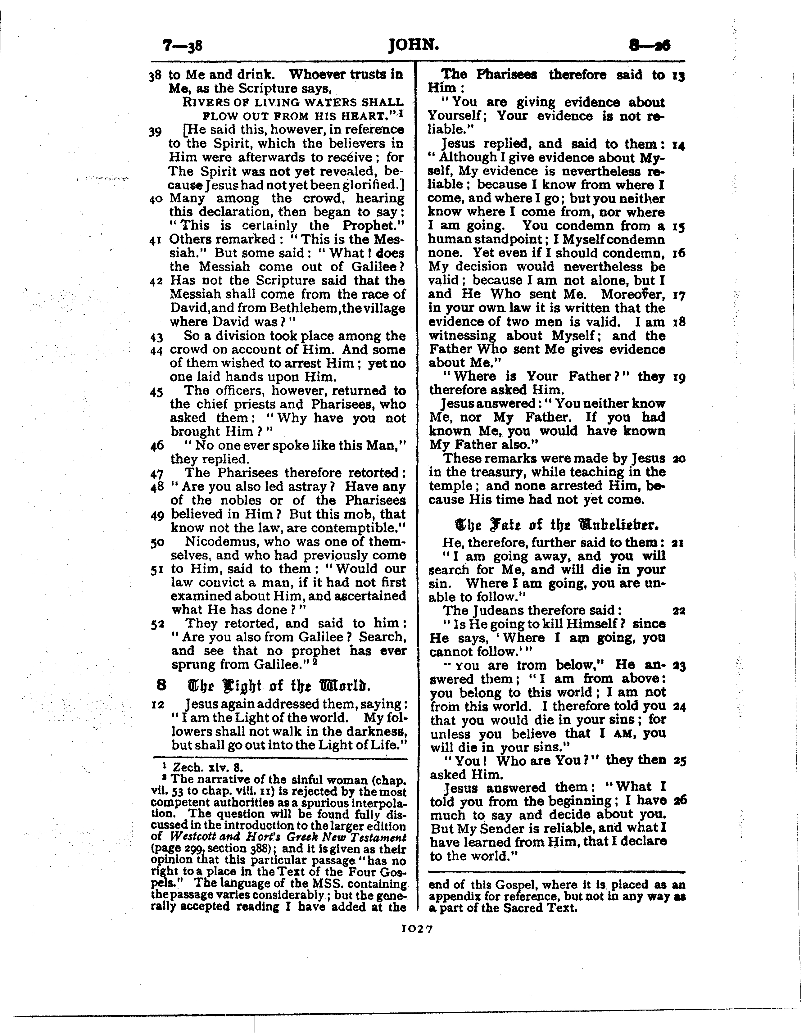 Ferrar Fenton Bible page 1027