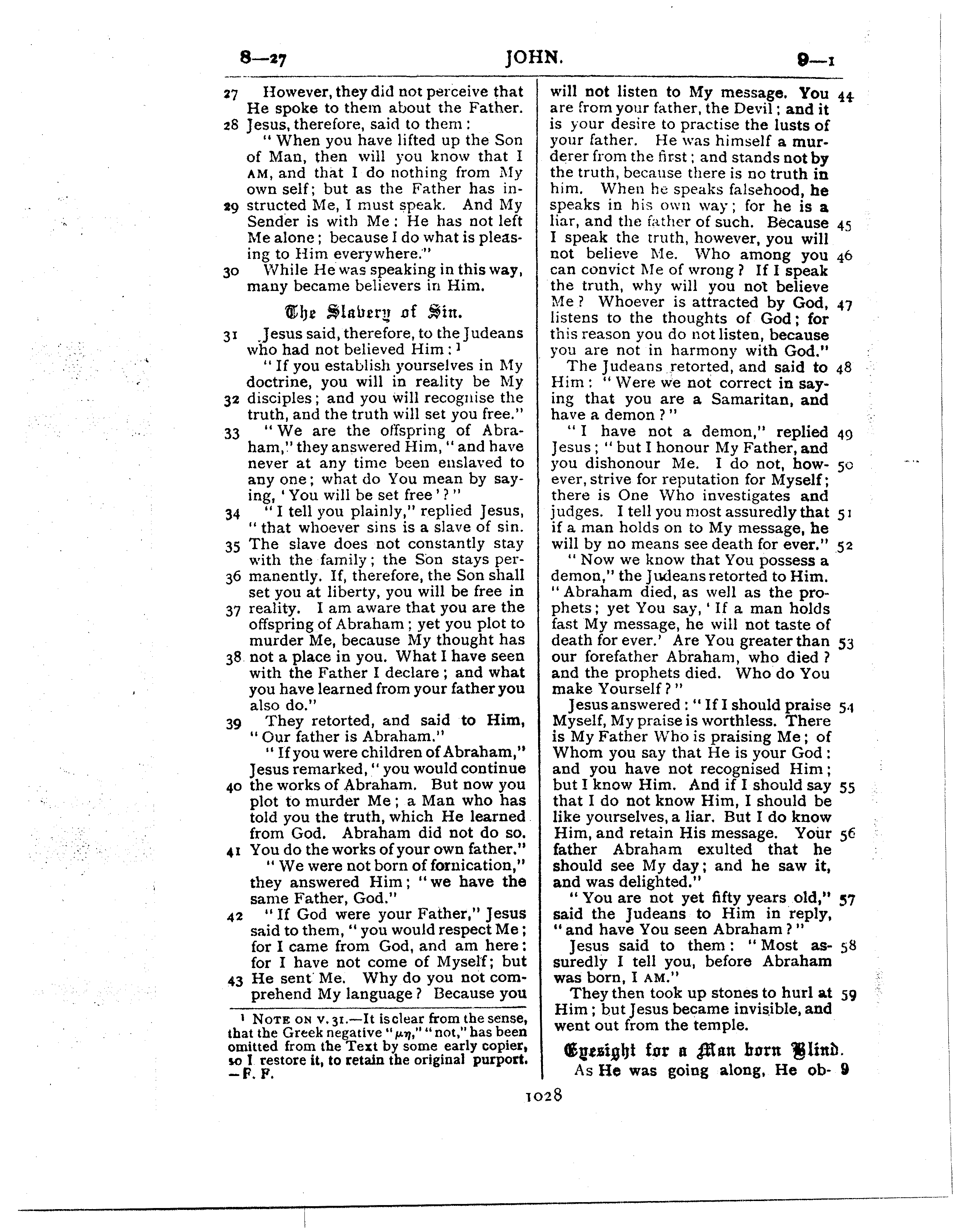 Ferrar Fenton Bible page 1028