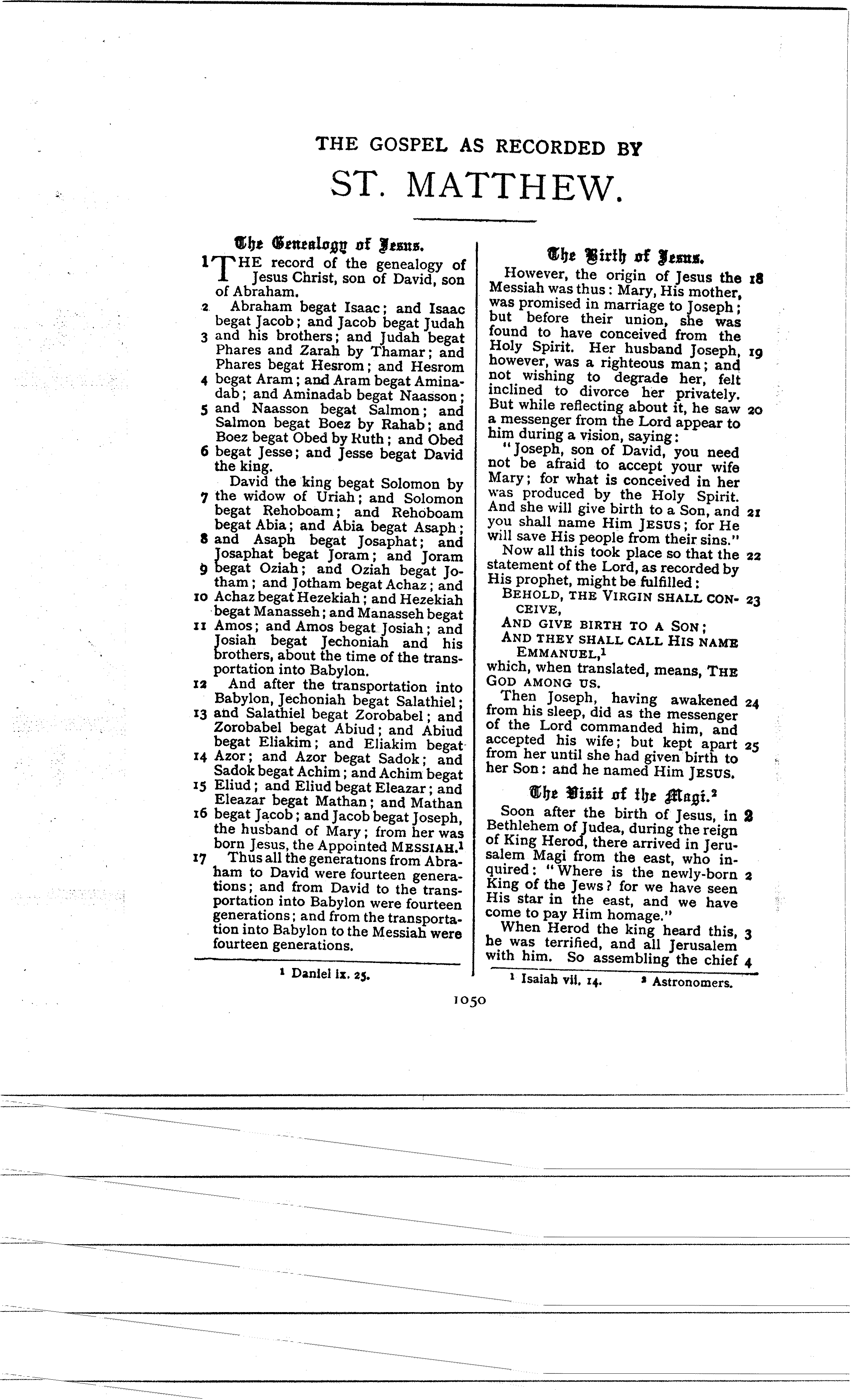 Ferrar Fenton Bible page 1050