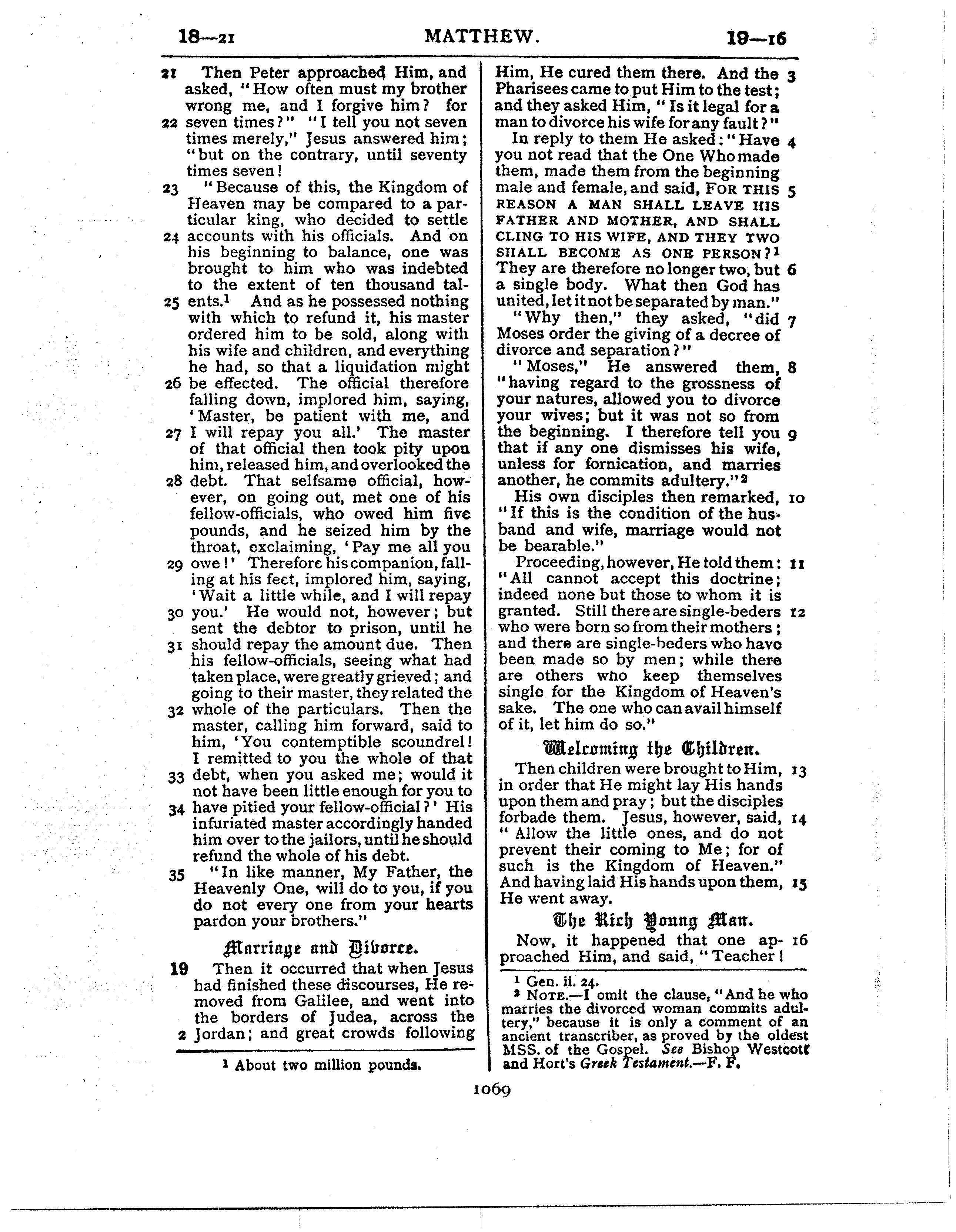 Ferrar Fenton Bible page 1069