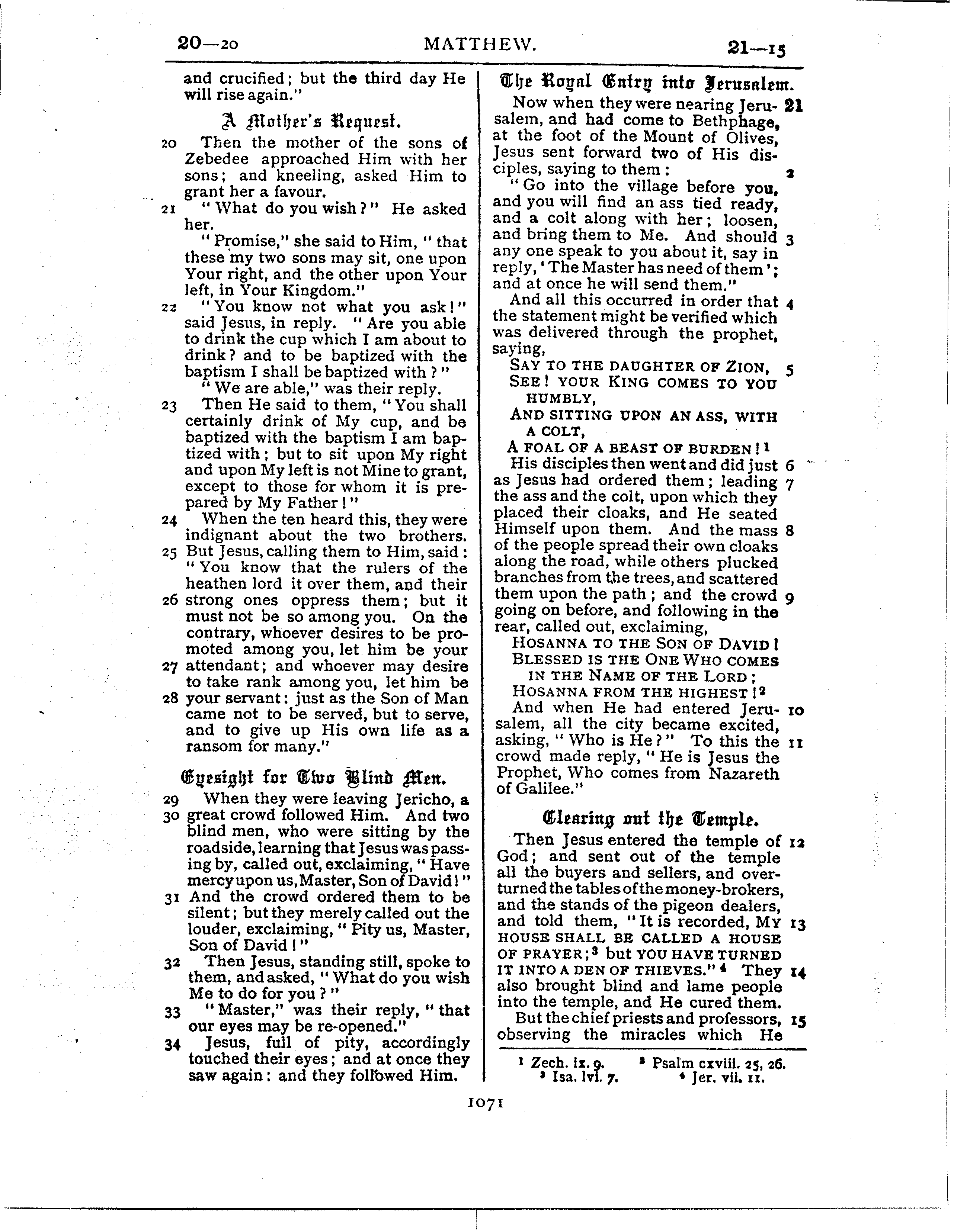 Ferrar Fenton Bible page 1071