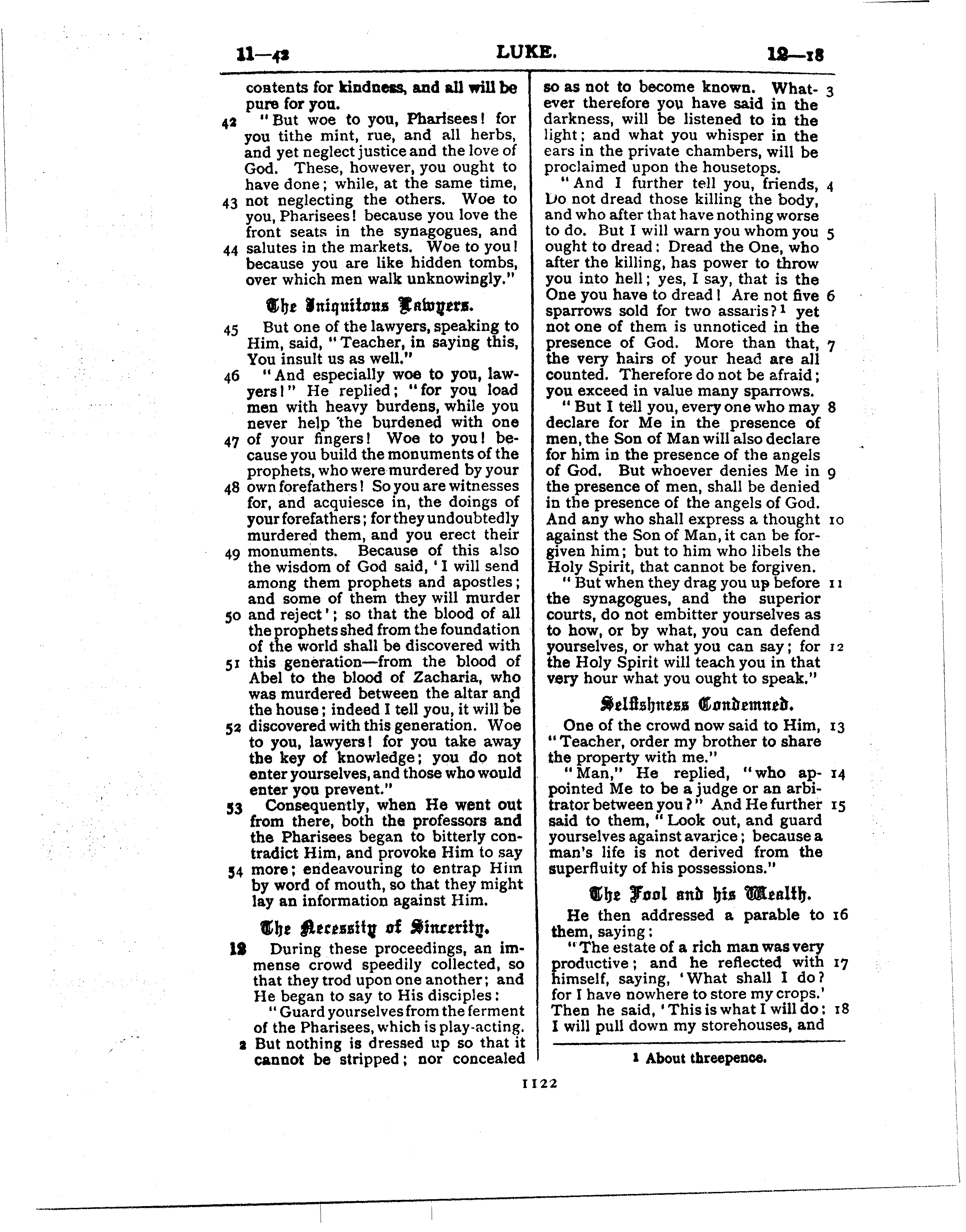 Ferrar Fenton Bible page 1122