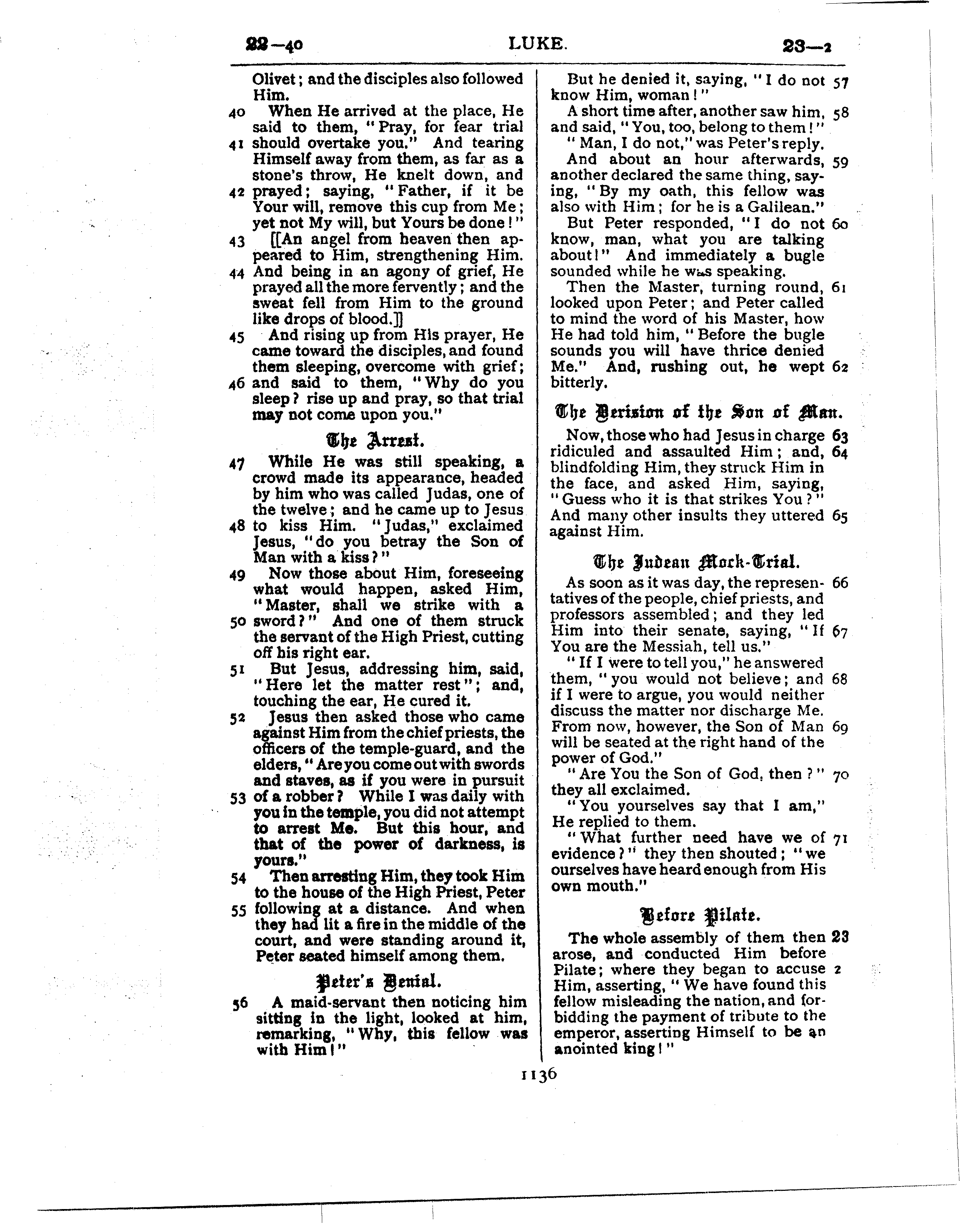 Ferrar Fenton Bible page 1136