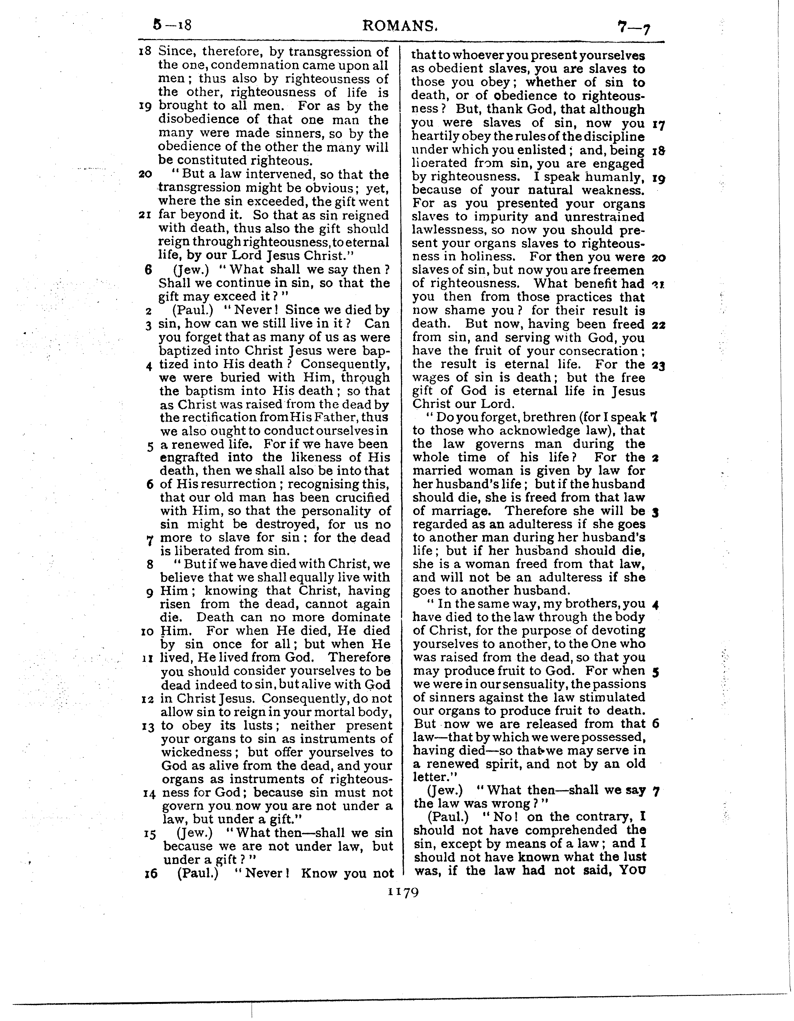 Ferrar Fenton Bible page 1179